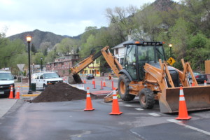 A Buldozer Performing Sewer Line Repplacement in Colorado Springs